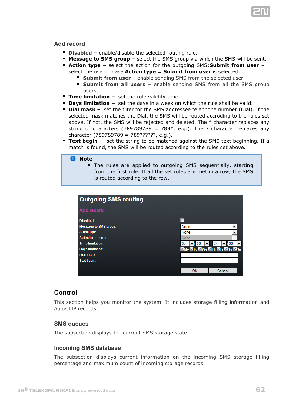 Control | 2N VoiceBlue MAX v1.1 User Manual | Page 62 / 104