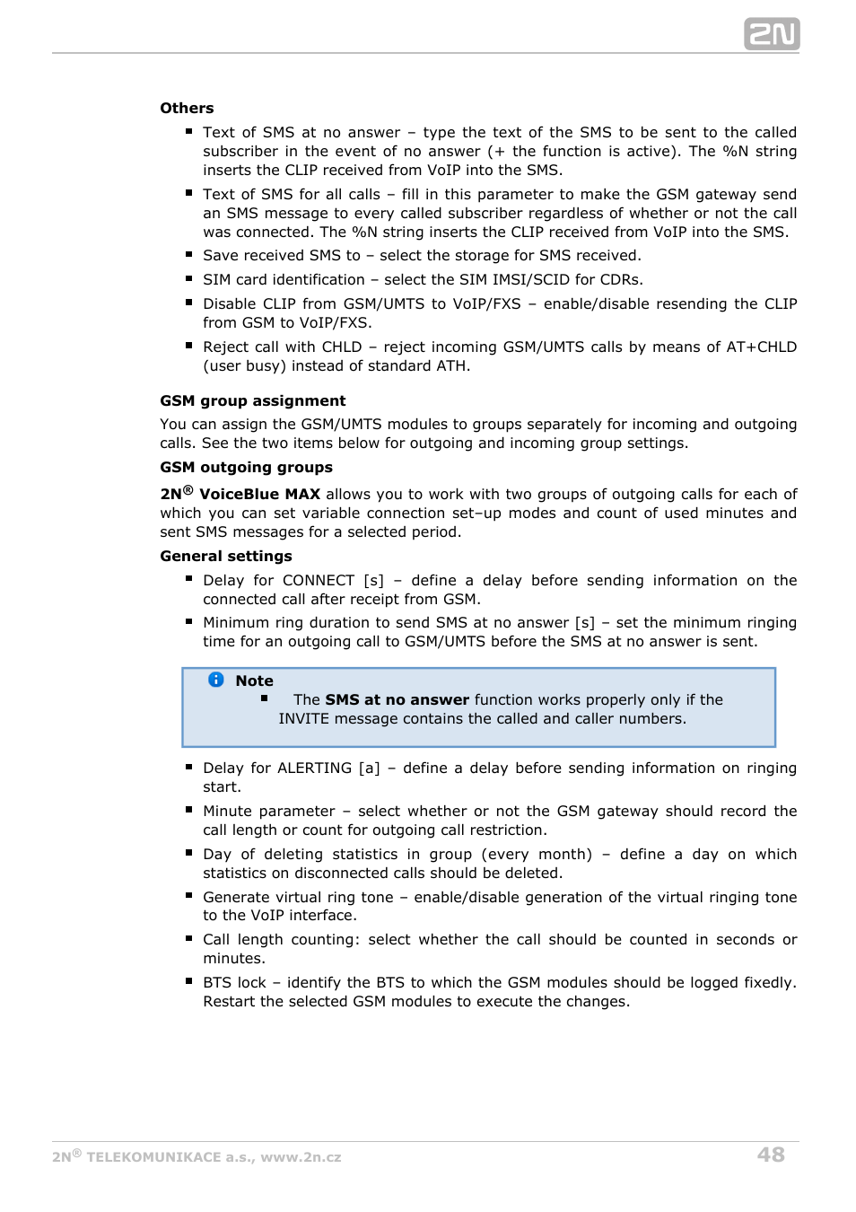 2N VoiceBlue MAX v1.0 User Manual | Page 48 / 89