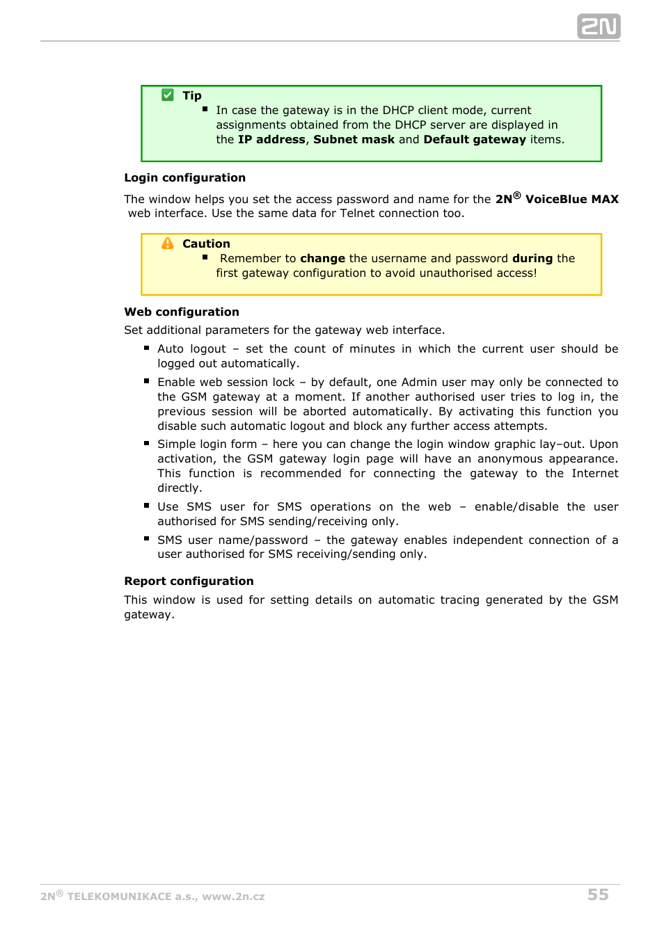 2N VoiceBlue MAX v1.0 User Manual | Page 55 / 89