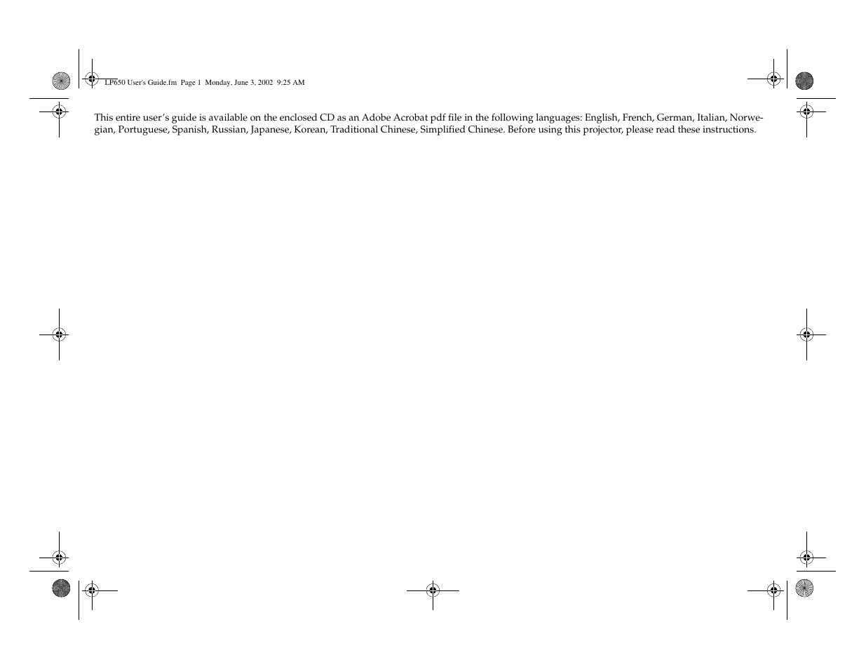 InFocus LP 650 User Manual | Page 2 / 47