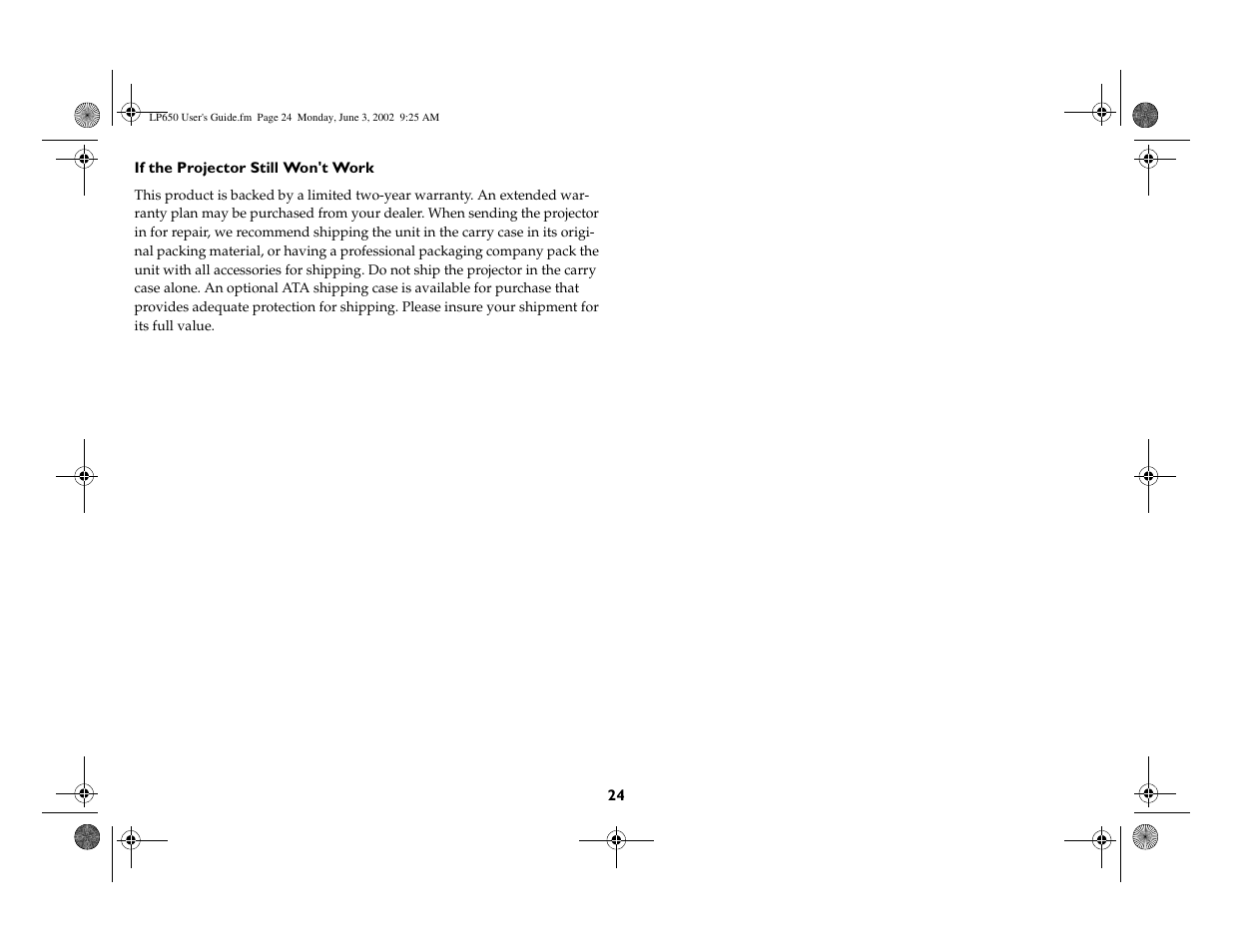 InFocus LP 650 User Manual | Page 25 / 47