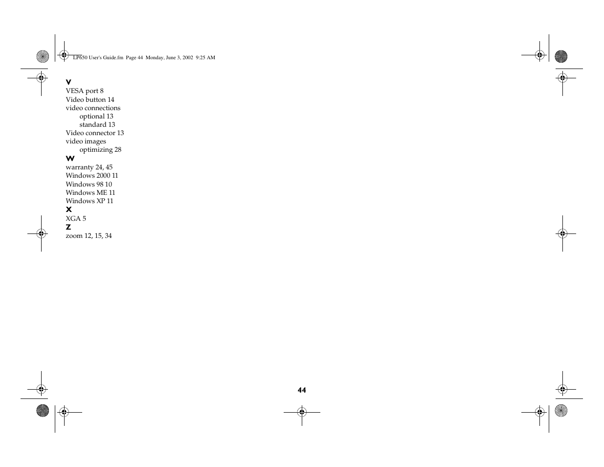 InFocus LP 650 User Manual | Page 45 / 47