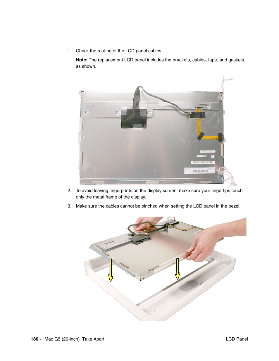 Replacing the lcd panel | Apple iMac G5, 20-inch User Manual | Page 182 / 314