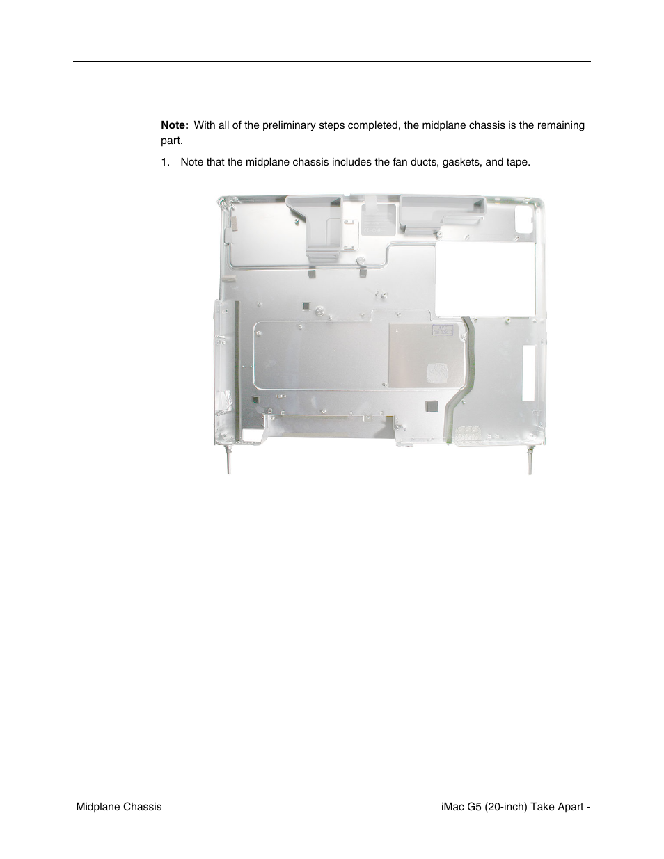 Removing the midplane chassis | Apple iMac G5, 20-inch User Manual | Page 221 / 314