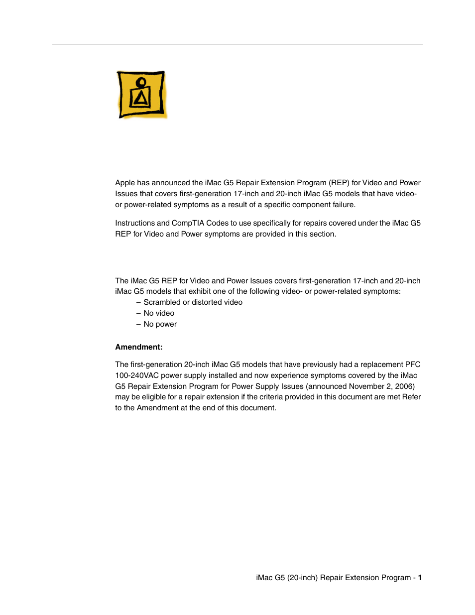 Overview, Amendment | Apple iMac G5, 20-inch User Manual | Page 295 / 314