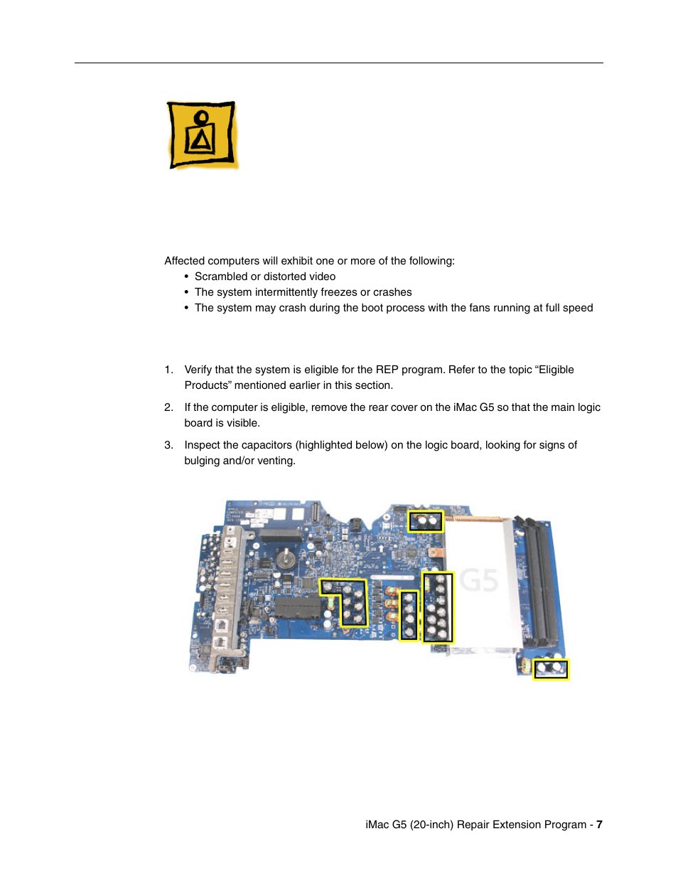 Troubleshooting video issues, Video symptoms, Repair procedure | Apple iMac G5, 20-inch User Manual | Page 301 / 314