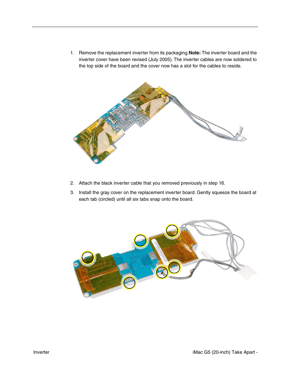 Replacing the inverter | Apple iMac G5, 20-inch User Manual | Page 37 / 314