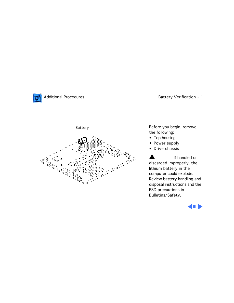 Battery verification | Apple Power Macintosh 7100/80AV User Manual | Page 119 / 132