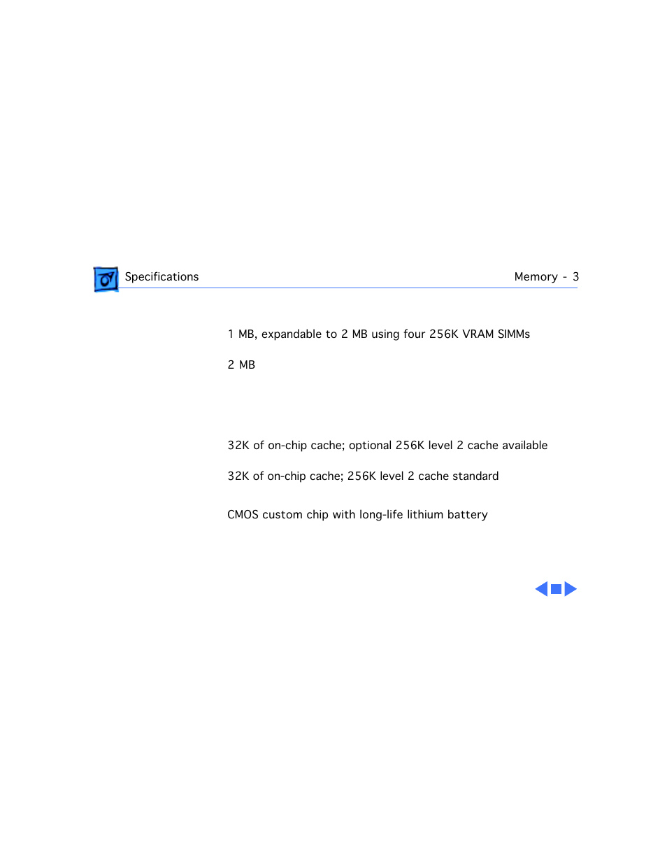 Vram, 7100/66av, 7100/80av | Cache, Clock/calendar | Apple Power Macintosh 7100/80AV User Manual | Page 22 / 132