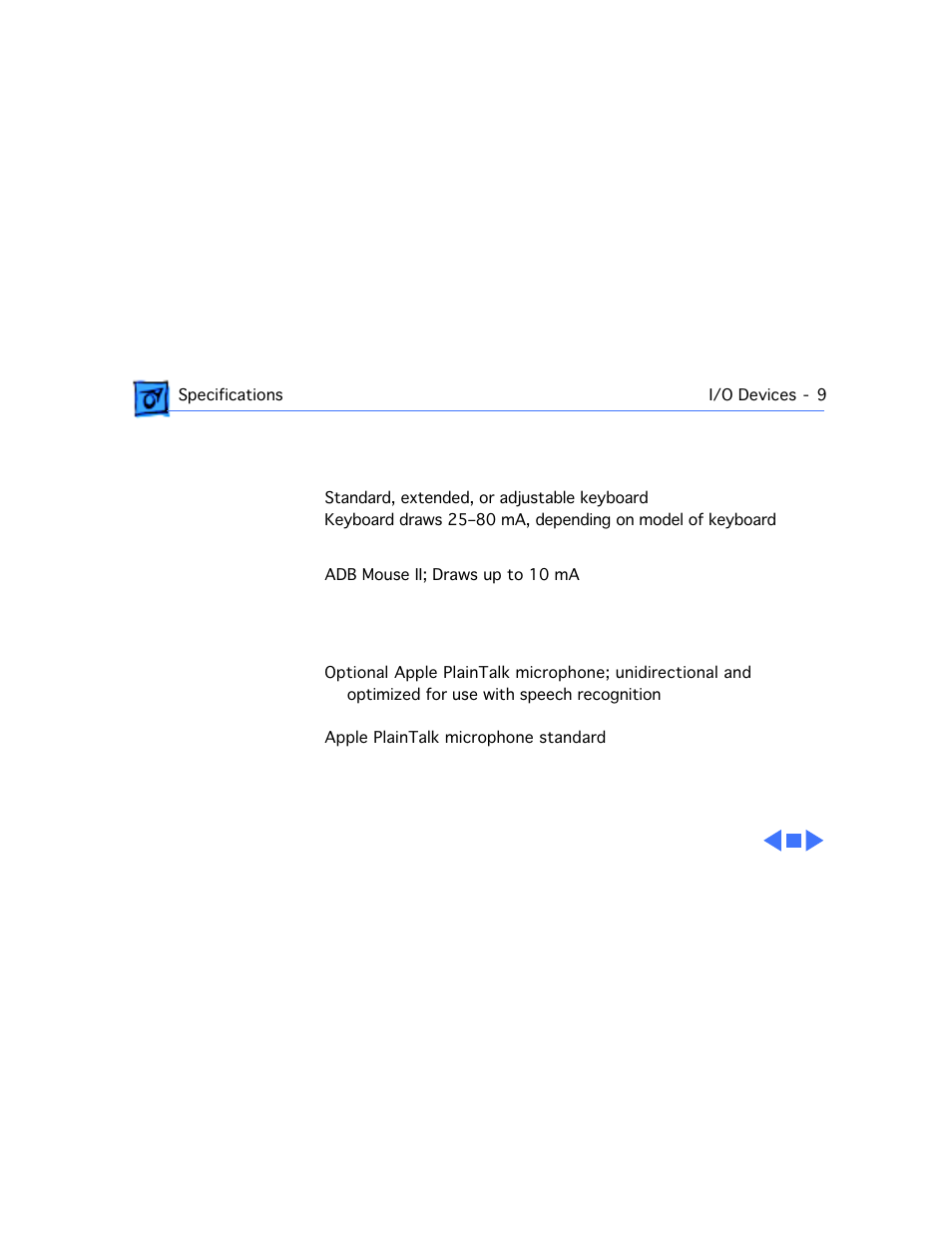 I/o devices, Keyboard, Mouse | Microphone, 7100/66av, 7100/80 & 7100/80av | Apple Power Macintosh 7100/80AV User Manual | Page 28 / 132