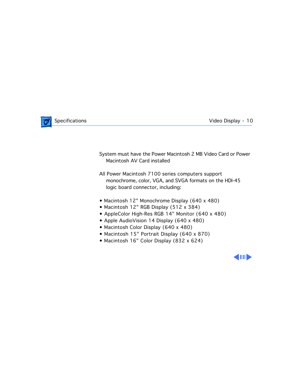 Video display, Video support | Apple Power Macintosh 7100/80AV User Manual | Page 29 / 132