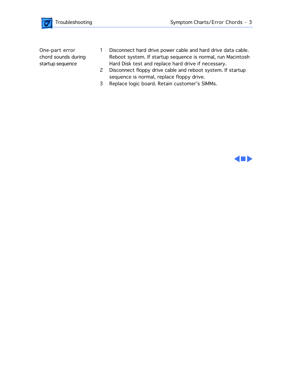 Error chords | Apple Power Macintosh 7100/80AV User Manual | Page 37 / 132