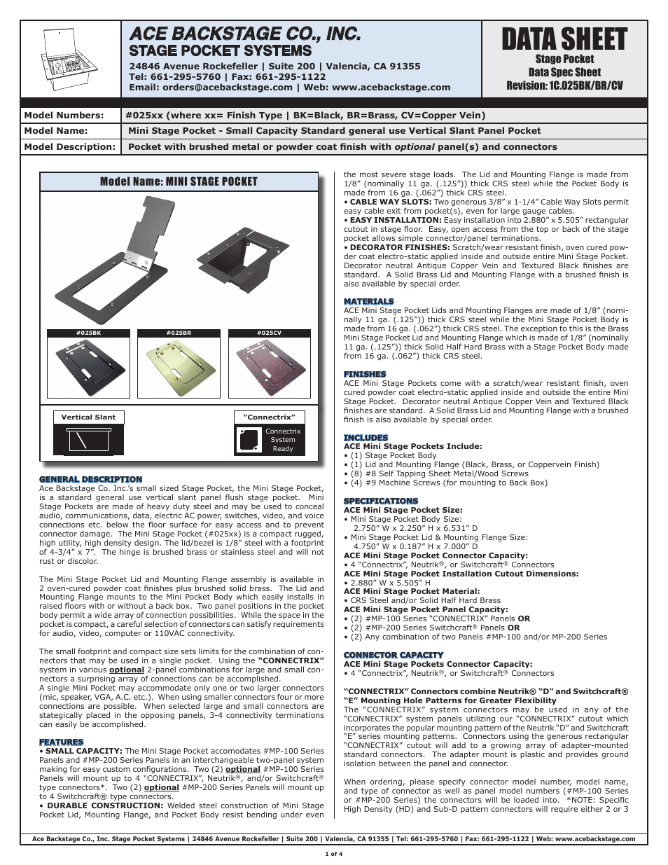 ACE BACKSTAGE Mini Stage Pocket User Manual | 4 pages