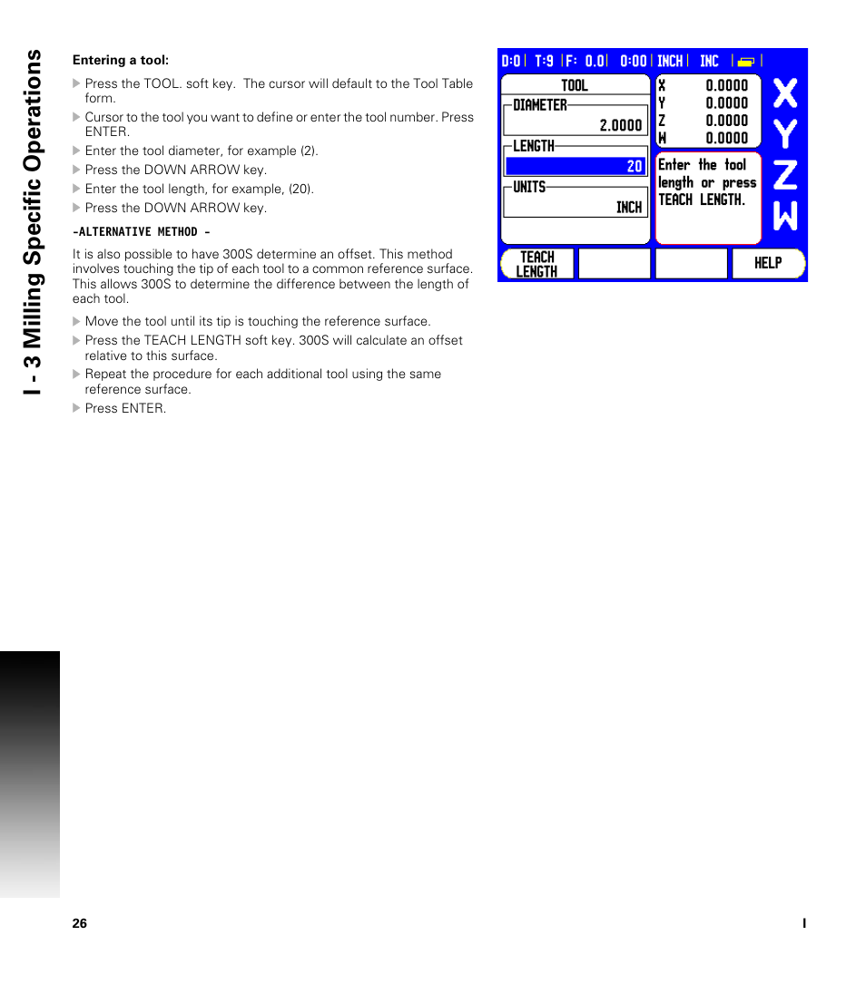 I - 3 milling specific oper ations | ACU-RITE 300S READOUTS User Manual | Page 40 / 122