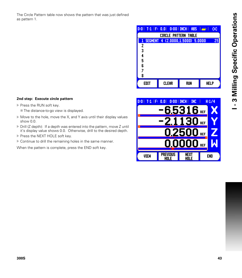 I - 3 milling specific oper ations | ACU-RITE 300S READOUTS User Manual | Page 57 / 122