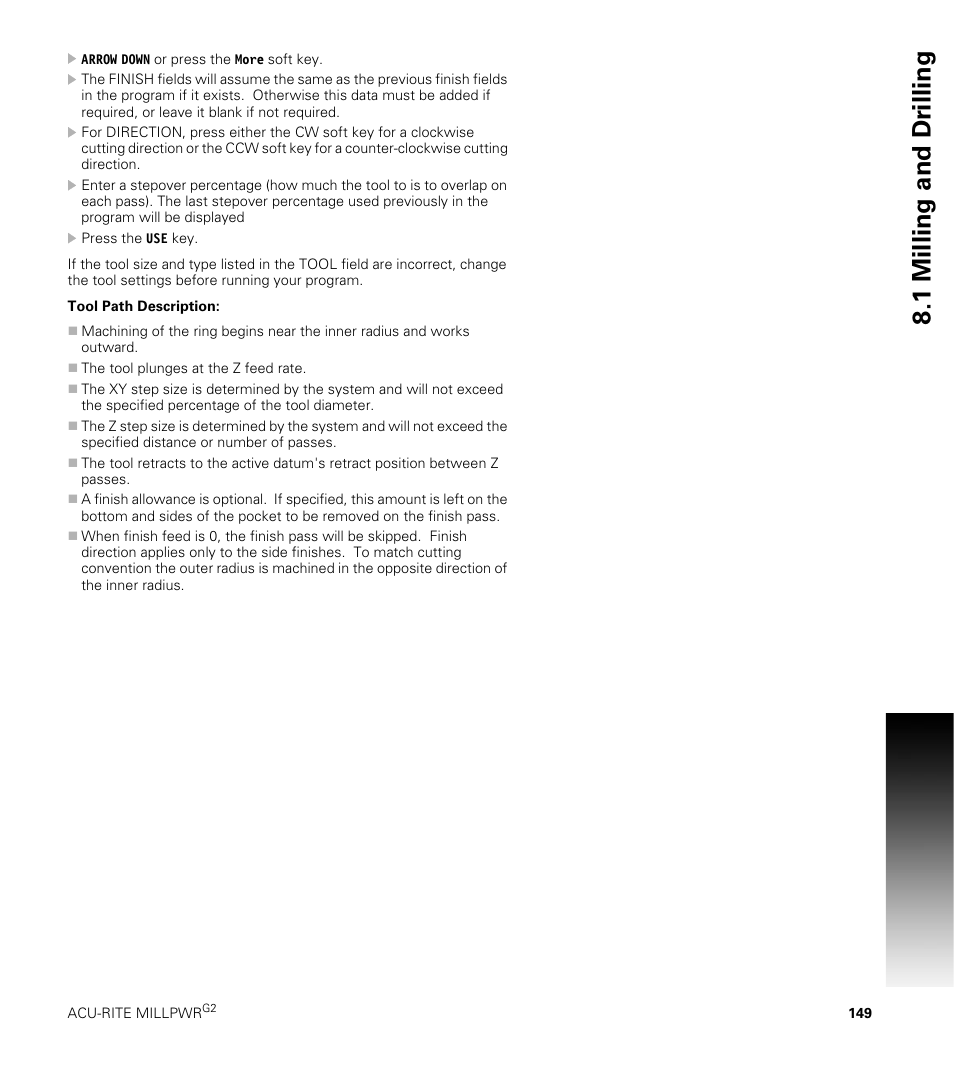 1 milling and dr illing | ACU-RITE MILLPWRG2 User Manual | Page 167 / 214