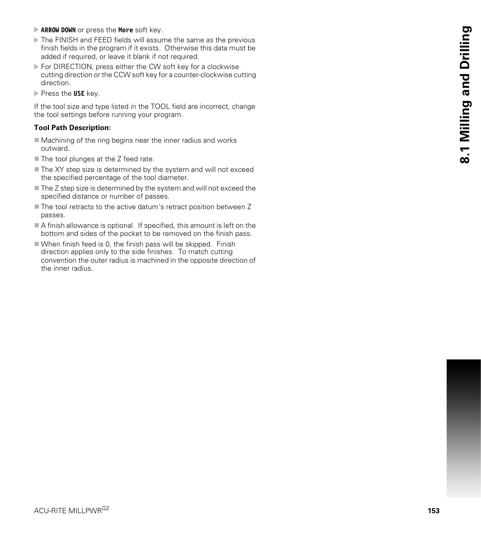 1 milling and dr illing | ACU-RITE MILLPWRG2 User Manual | Page 171 / 214