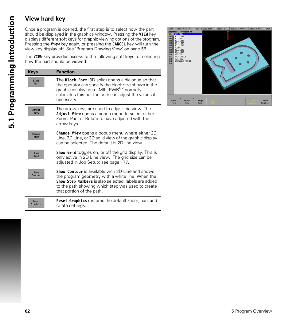 View hard key, 1 pr ogr amming intr oduction | ACU-RITE MILLPWRG2 User Manual | Page 80 / 214