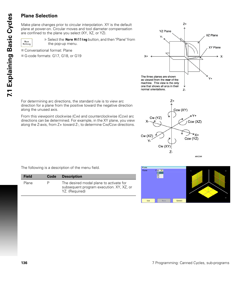 Plane selection, 1 explaining basic cy cles | ACU-RITE CNC 3500i User Manual | Page 162 / 474