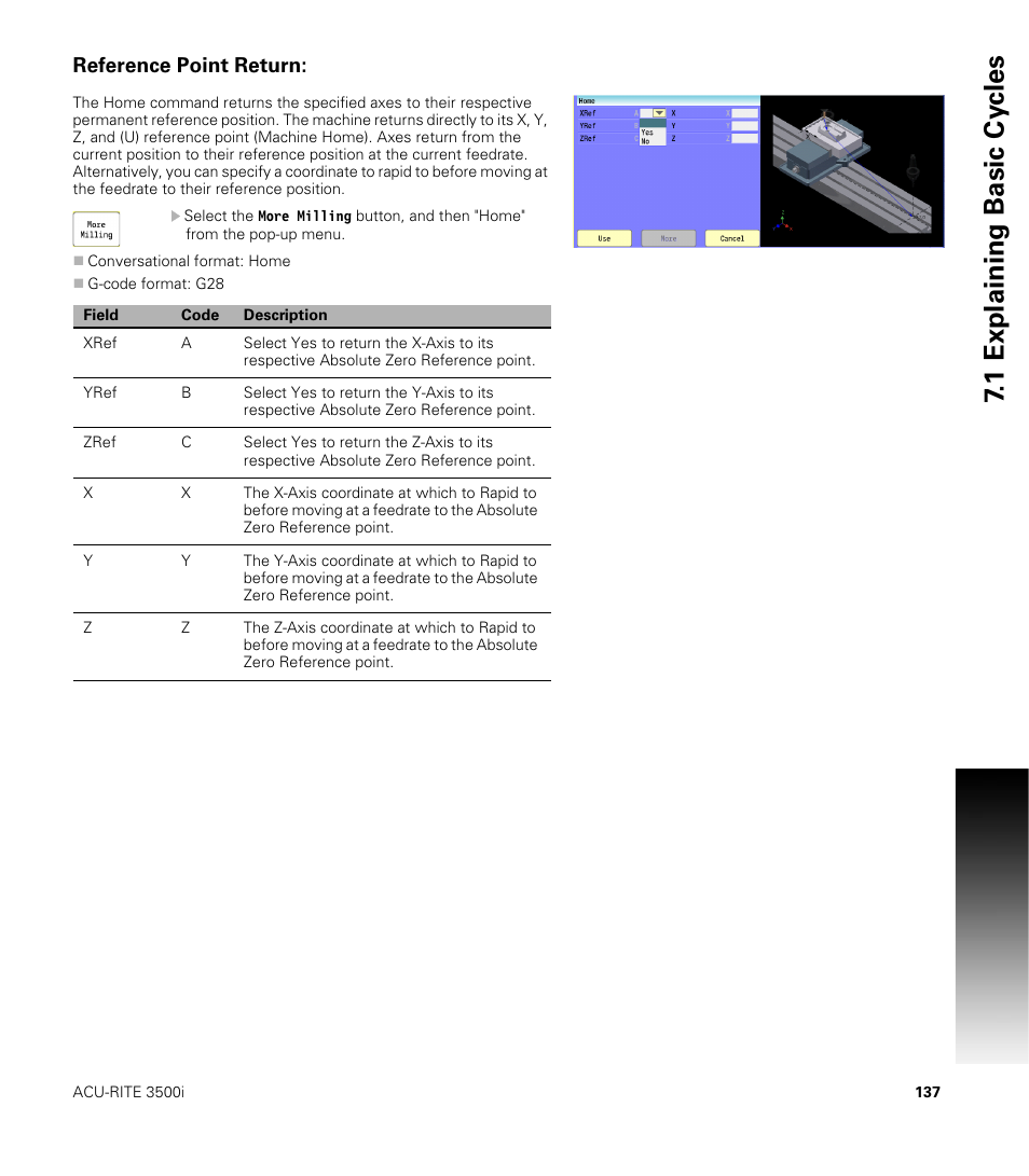 Reference point return, 1 explaining basic cy cles | ACU-RITE CNC 3500i User Manual | Page 163 / 474