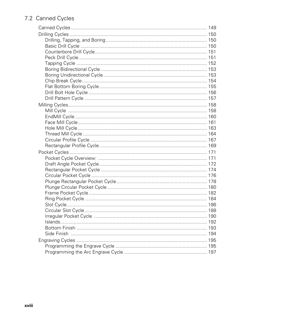 2 canned cycles | ACU-RITE CNC 3500i User Manual | Page 18 / 474