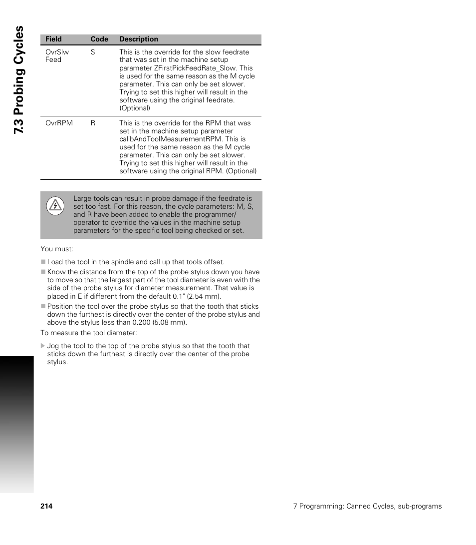 3 pr obing cy cles | ACU-RITE CNC 3500i User Manual | Page 240 / 474