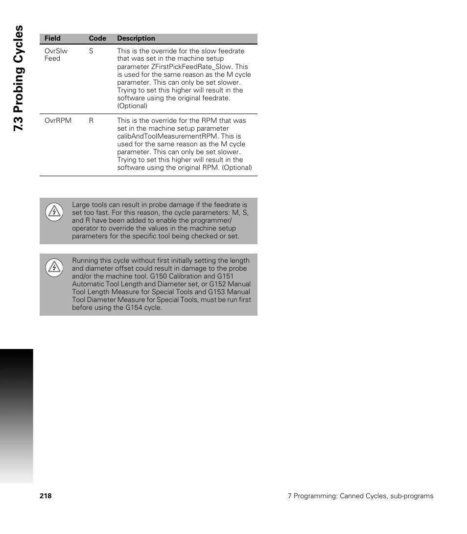 3 pr obing cy cles | ACU-RITE CNC 3500i User Manual | Page 244 / 474