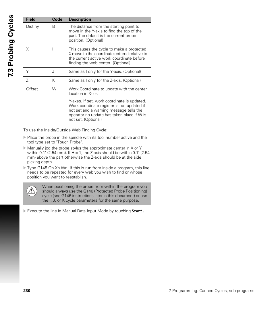 3 pr obing cy cles | ACU-RITE CNC 3500i User Manual | Page 256 / 474