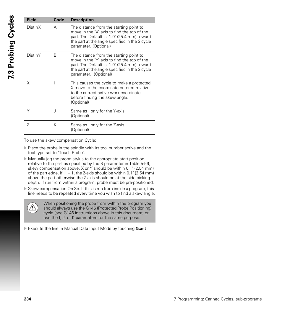 3 pr obing cy cles | ACU-RITE CNC 3500i User Manual | Page 260 / 474