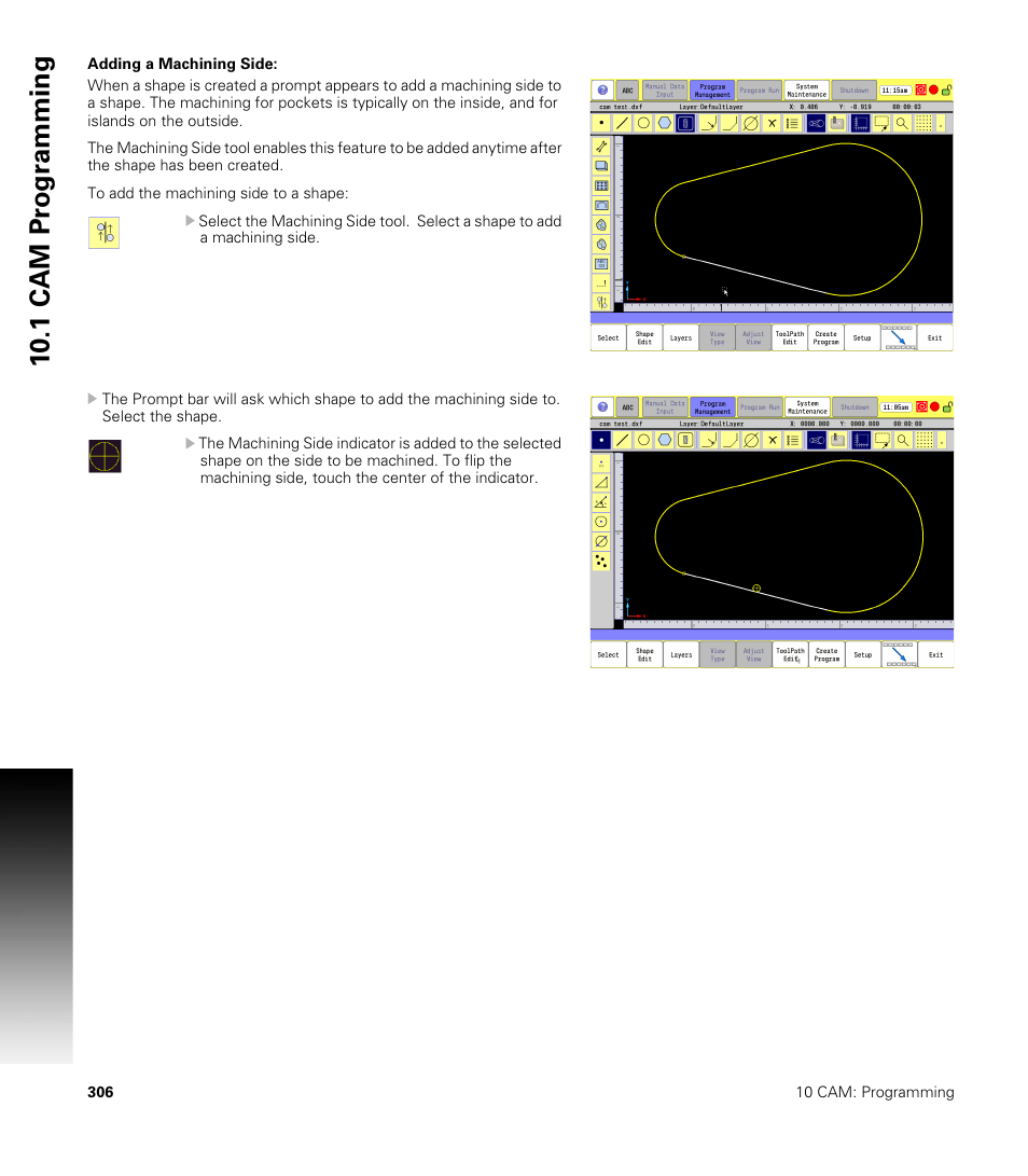 Adding a machining side, 10 .1 cam pr ogr a mming | ACU-RITE CNC 3500i User Manual | Page 332 / 474