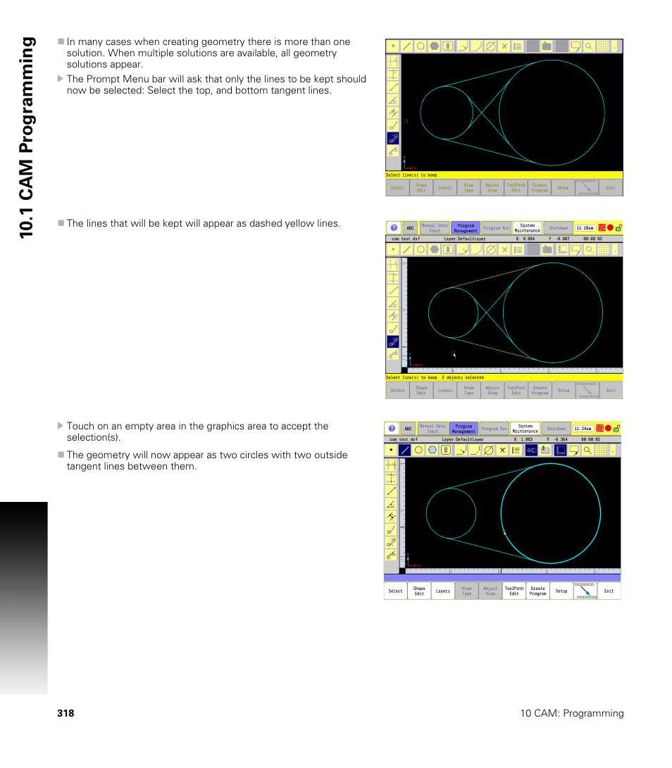 10 .1 cam pr ogr a mming | ACU-RITE CNC 3500i User Manual | Page 344 / 474