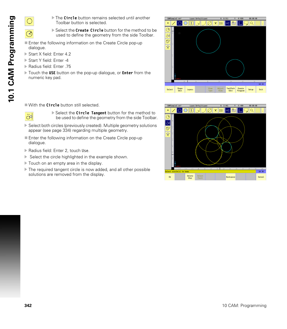 10 .1 cam pr ogr a mming | ACU-RITE CNC 3500i User Manual | Page 368 / 474