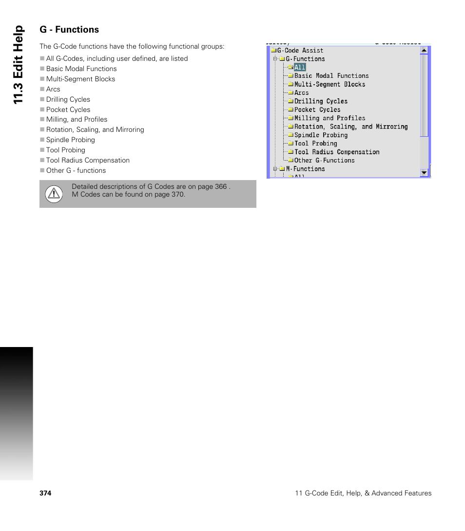 G - functions, 3 edit help | ACU-RITE CNC 3500i User Manual | Page 400 / 474