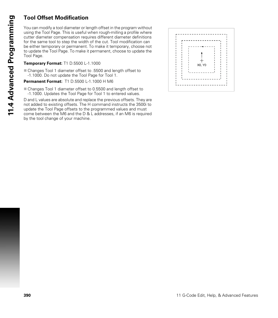 Tool offset modification | ACU-RITE CNC 3500i User Manual | Page 416 / 474