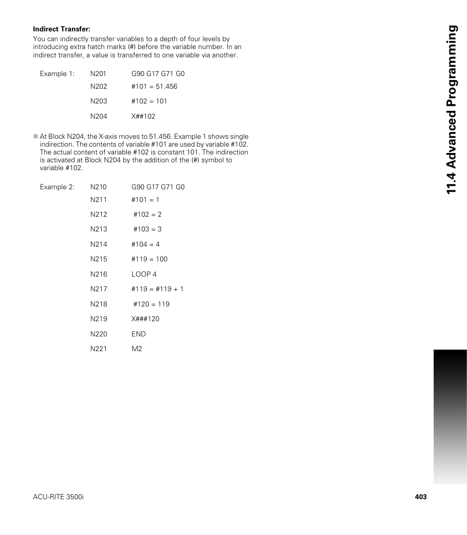 Indirect transfer | ACU-RITE CNC 3500i User Manual | Page 429 / 474