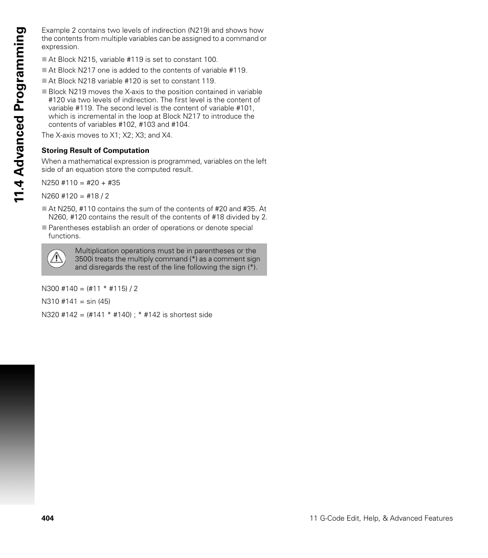 Storing result of computation | ACU-RITE CNC 3500i User Manual | Page 430 / 474