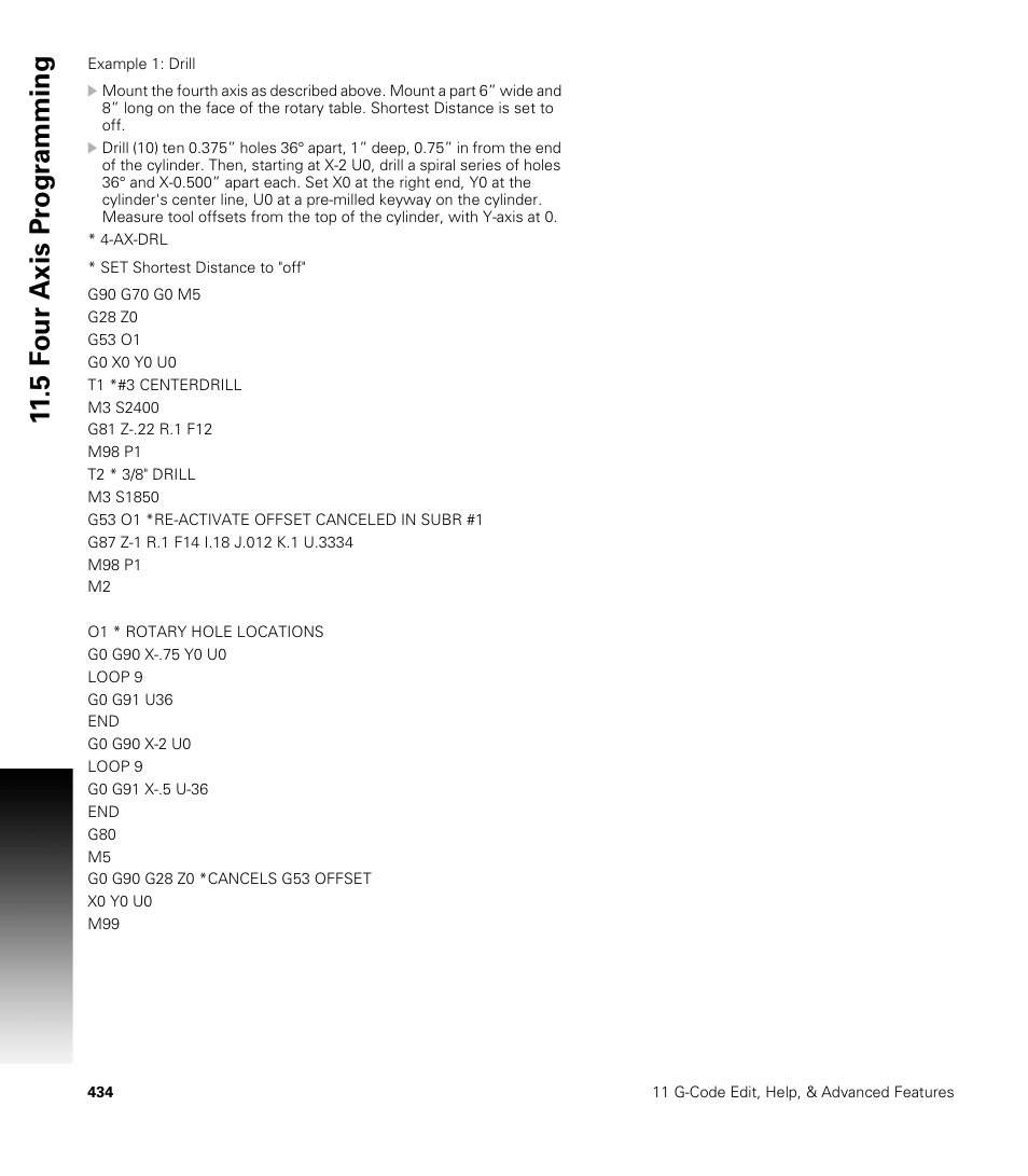 5 f our axis pr ogr a mming | ACU-RITE CNC 3500i User Manual | Page 460 / 474