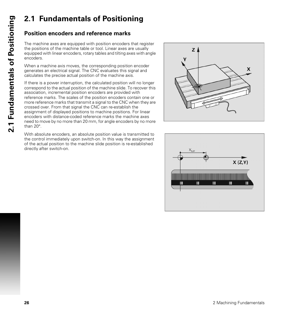 1 fundamentals of positioning, Position encoders and reference marks | ACU-RITE CNC 3500i User Manual | Page 52 / 474