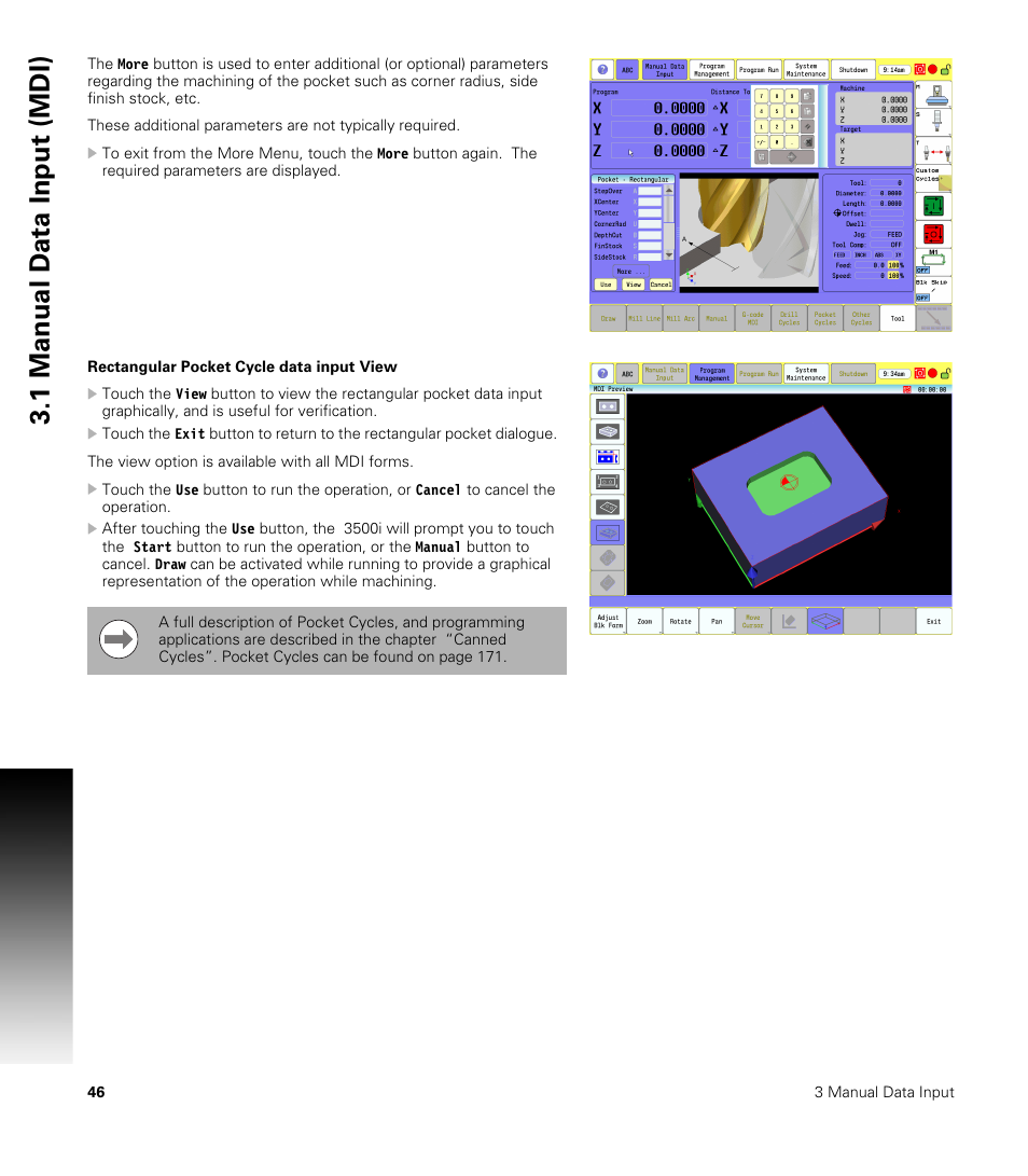 1 manual d a ta input (mdi) | ACU-RITE CNC 3500i User Manual | Page 72 / 474