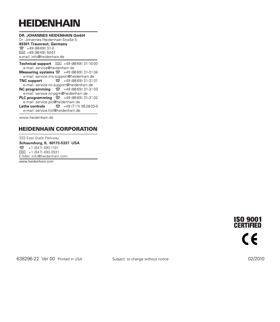 Heidenhain corporation | ACU-RITE CSS I/O Users Manual User Manual | Page 28 / 28