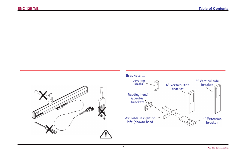 ACU-RITE ENC 125 T/E User Manual | Page 3 / 24