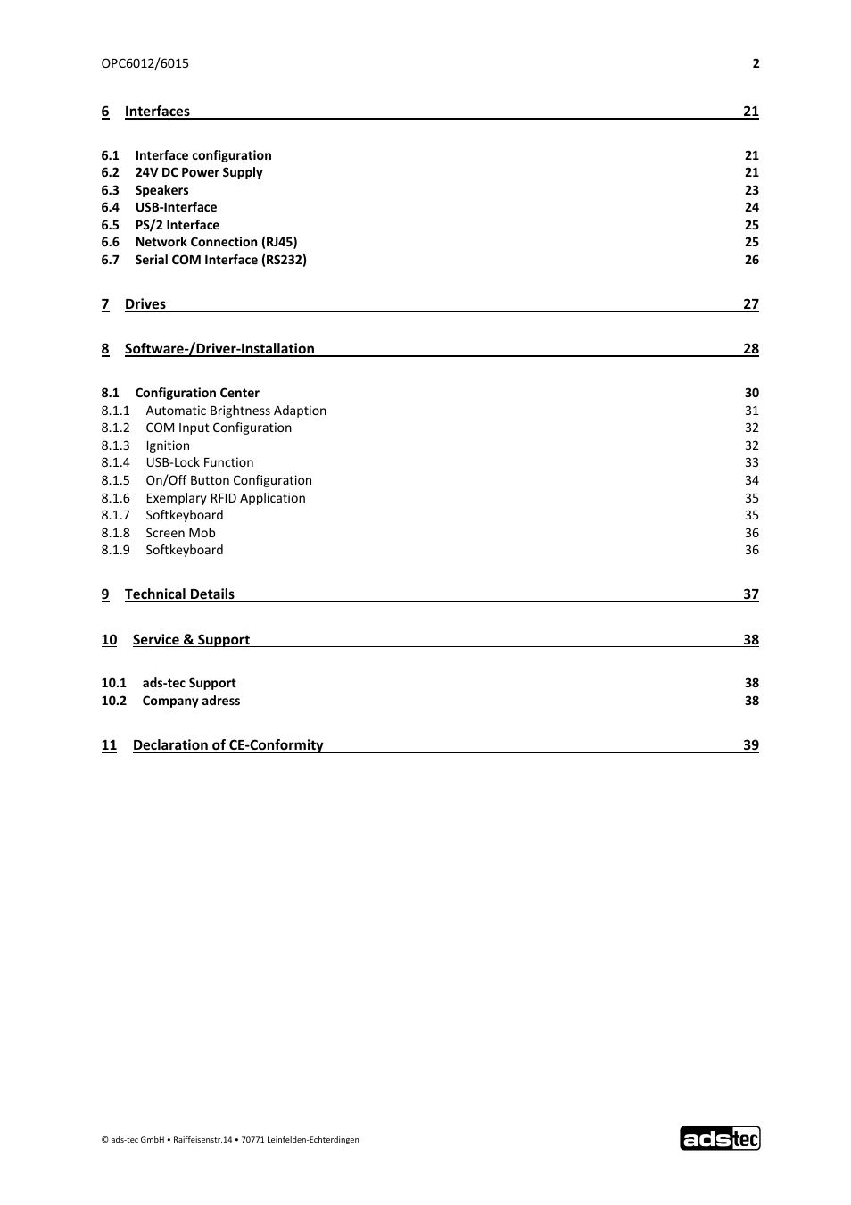 ADS-TEC OPC6012/6015 User Manual | Page 3 / 41