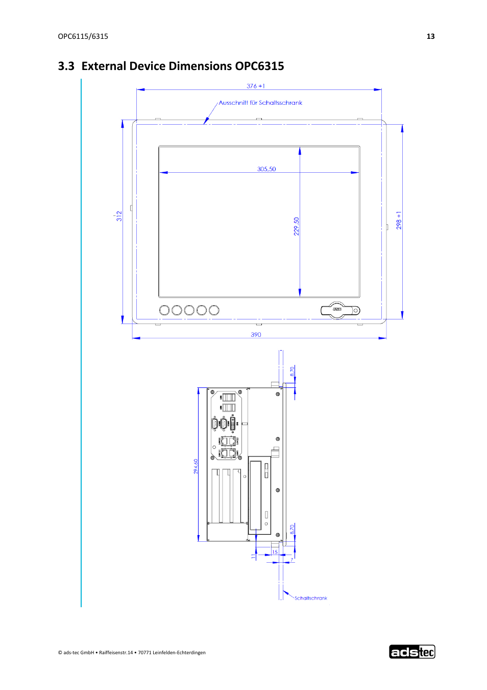 ADS-TEC OPC6115/6315 User Manual | Page 14 / 42