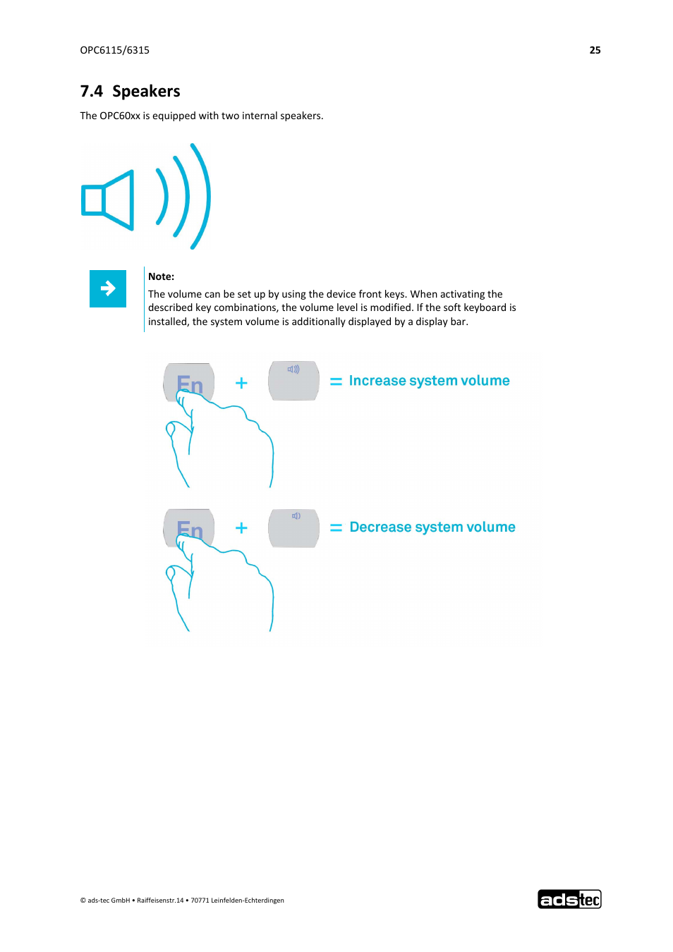 4 speakers | ADS-TEC OPC6115/6315 User Manual | Page 26 / 42
