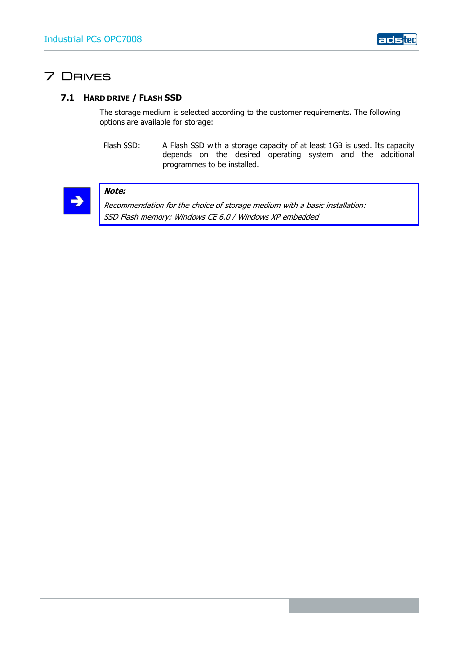 7 drives, 1 hard drive / flash ssd | ADS-TEC OPC7008 User Manual | Page 25 / 38