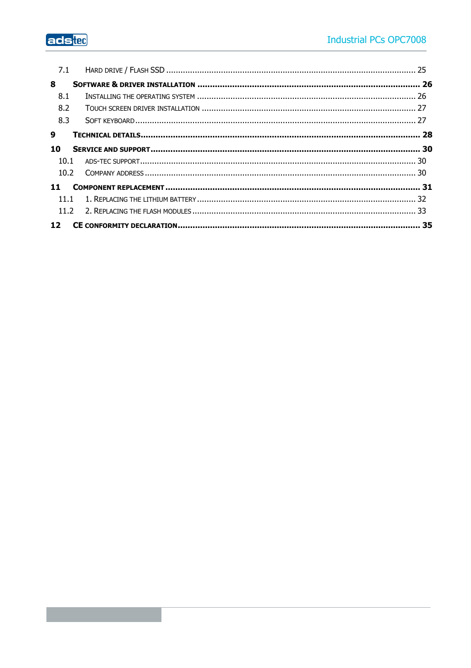 Industrial pcs opc7008 | ADS-TEC OPC7008 User Manual | Page 4 / 38