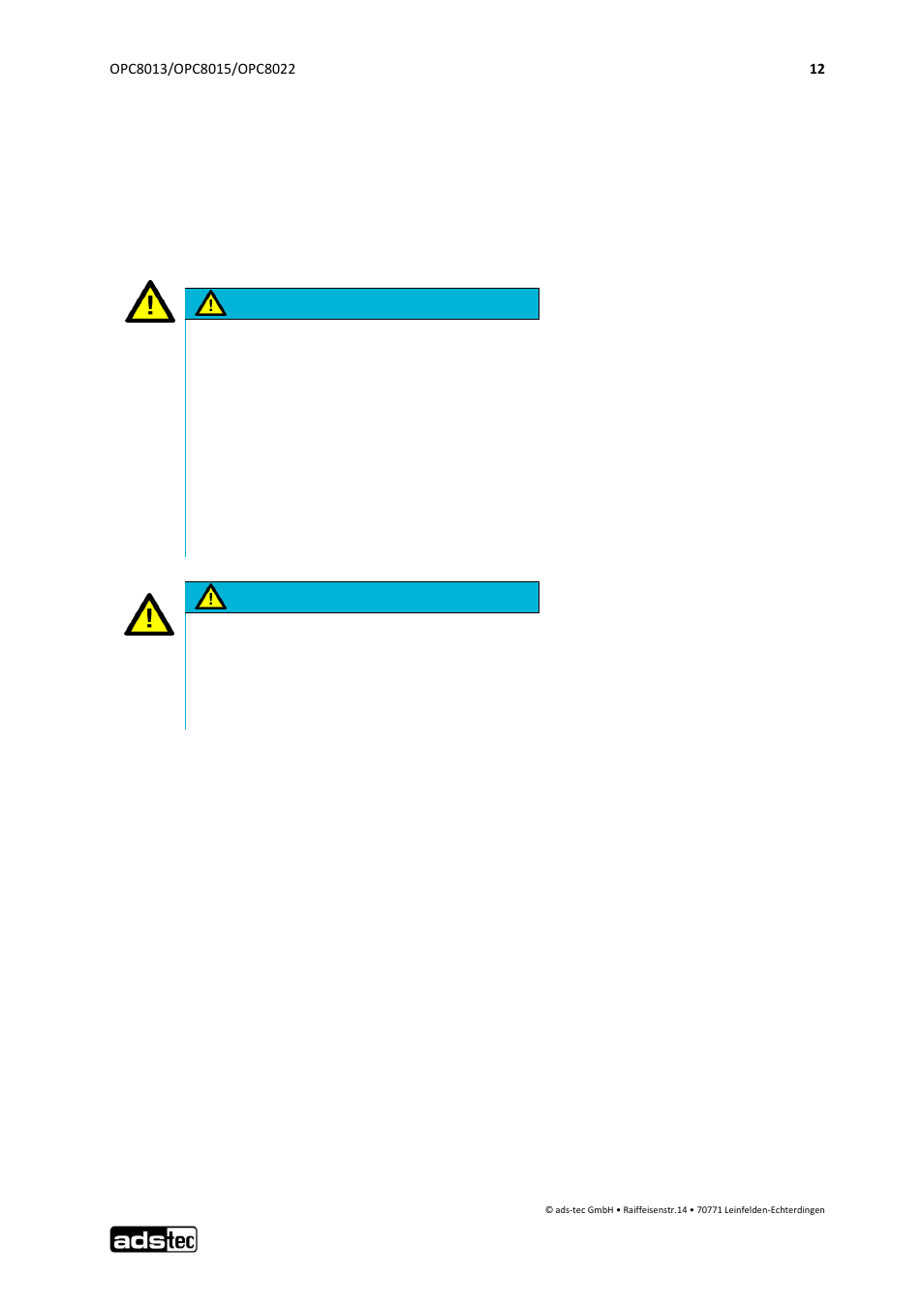 3 installation, Installation option, 1 installation option | Attention | ADS-TEC OPC8013/8015/8022 User Manual | Page 13 / 52