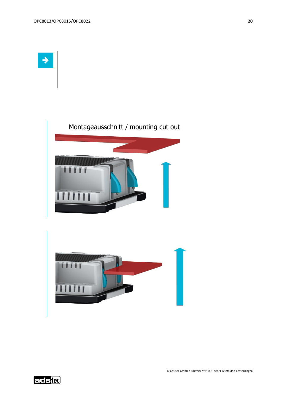 Order of installation, 9 order of installation | ADS-TEC OPC8013/8015/8022 User Manual | Page 21 / 52