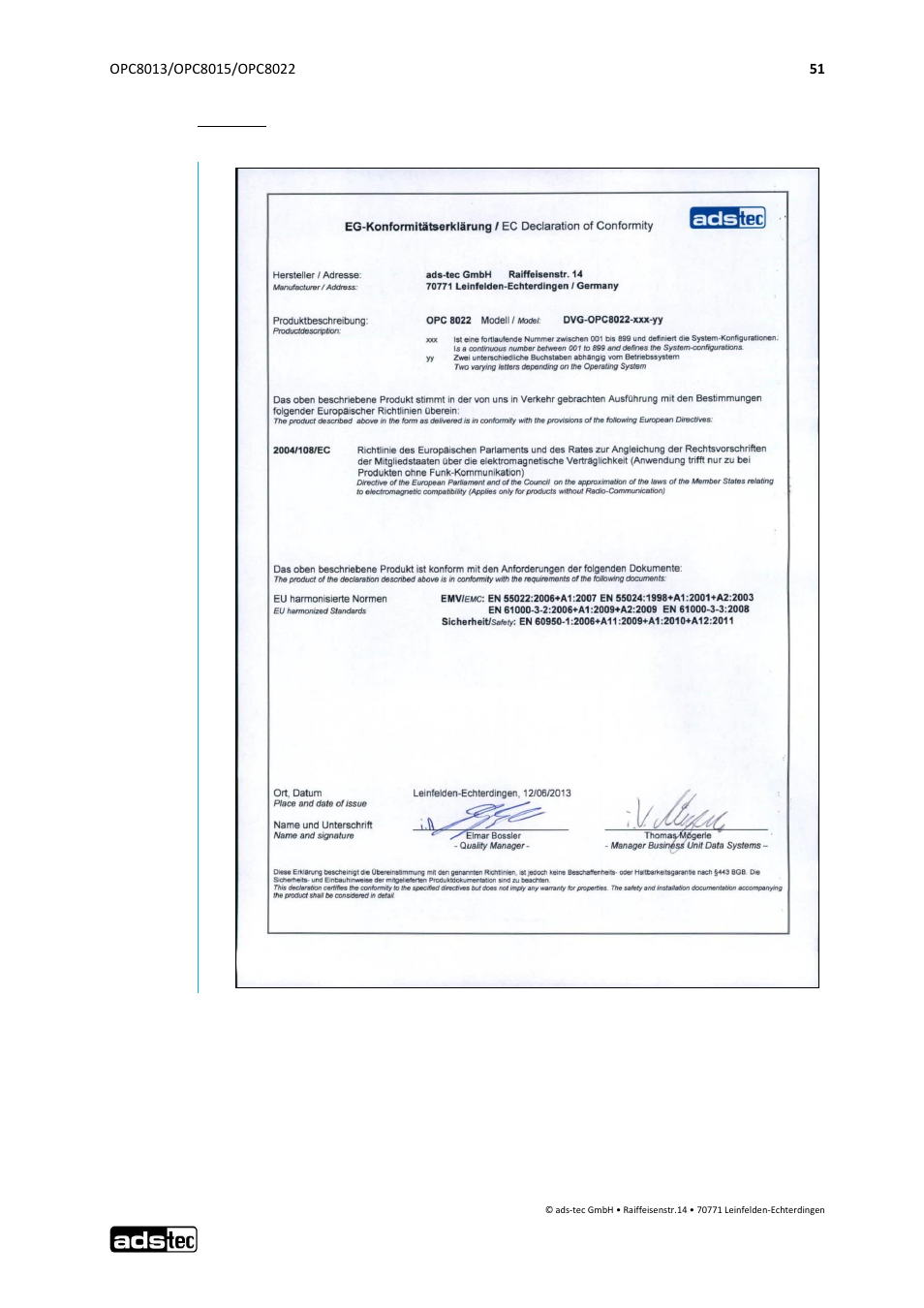 ADS-TEC OPC8013/8015/8022 User Manual | Page 52 / 52