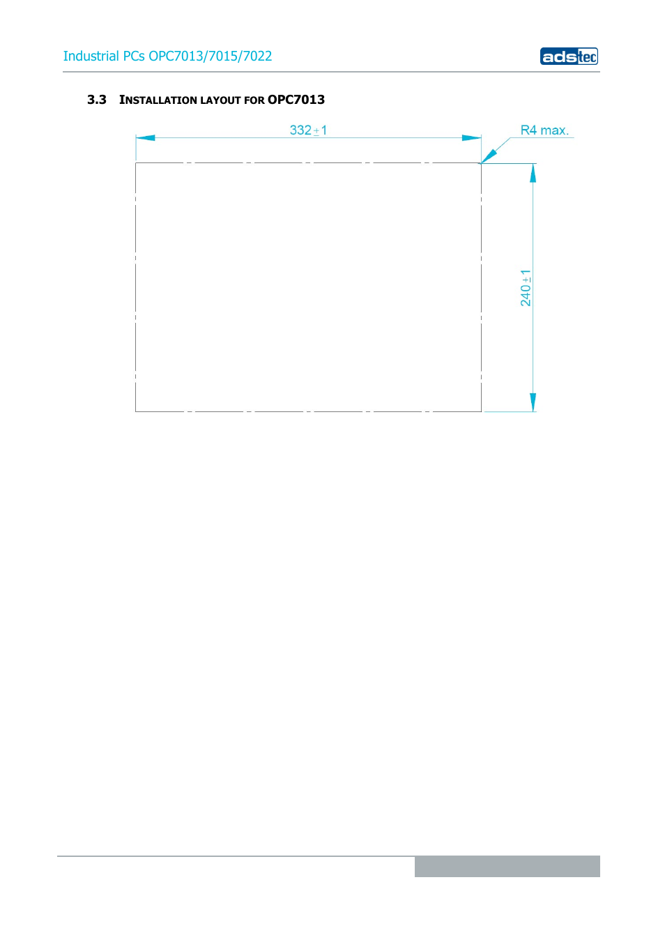 3 installation layout for opc7013 | ADS-TEC OPC7013/7015/7022 User Manual | Page 15 / 48
